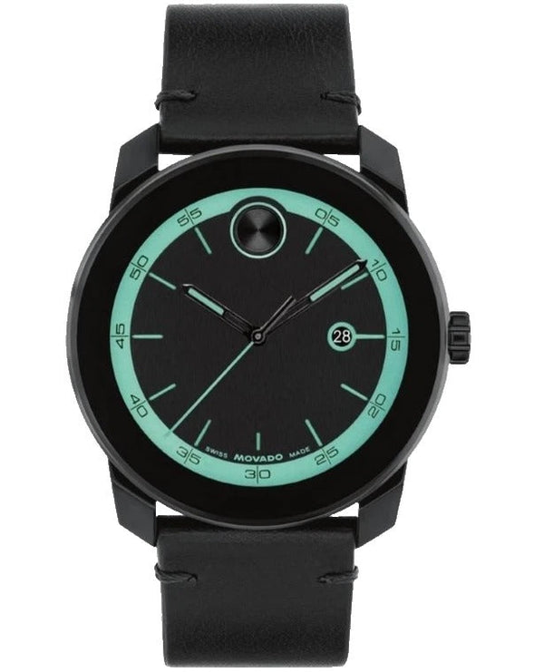 Movado reloj 3601279 de hombre correa de piel negra