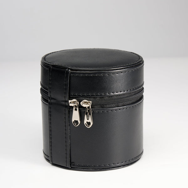 TC-008 Caja para un reloj Tancy redonda con zipper - Negro
