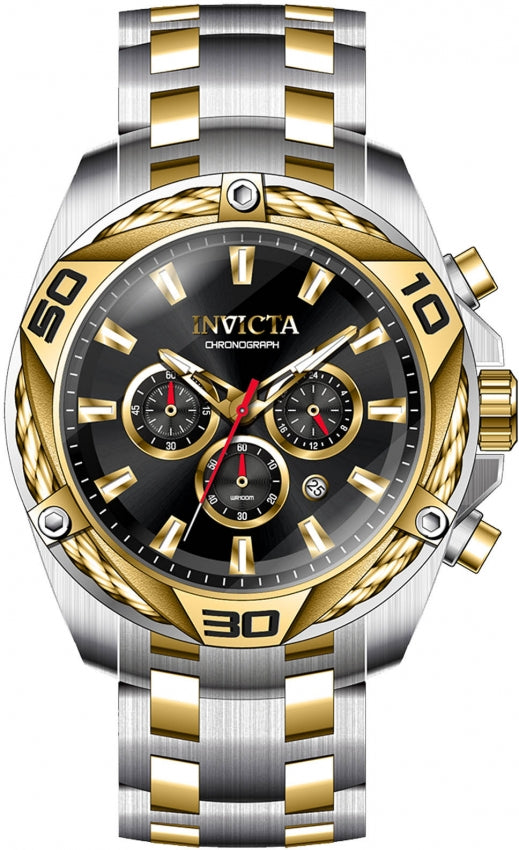 Reloj Invicta Bolt Hombre Acero Dorado Negro - Vista lateral