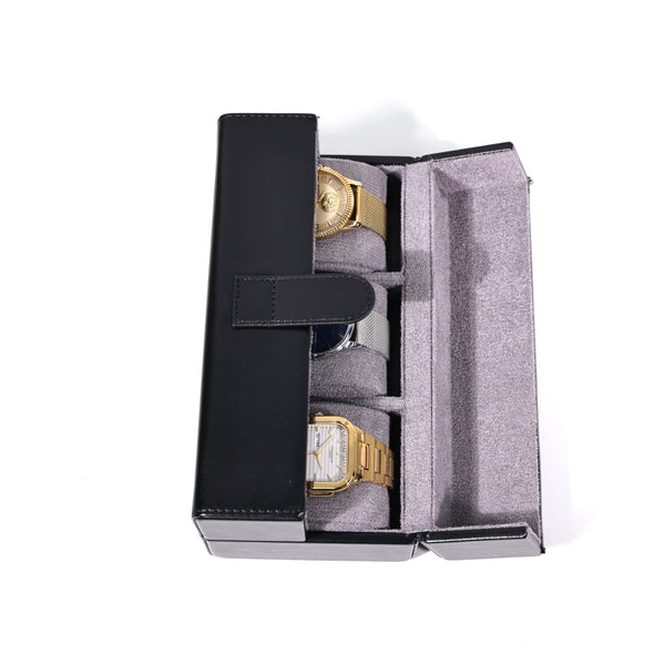 Estuche Tancy TC-029 para 3 Relojes Cuero Negro