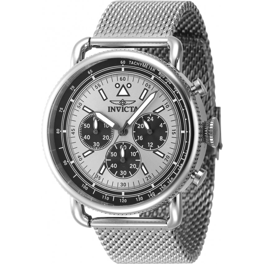 Reloj Invicta Speedway Zager de hombre correa mesh 44 mm - Plateado - 47357