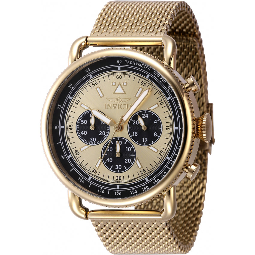 Reloj Invicta Speedway Zager de hombre correa mesh 44 mm - Dorado - 47360