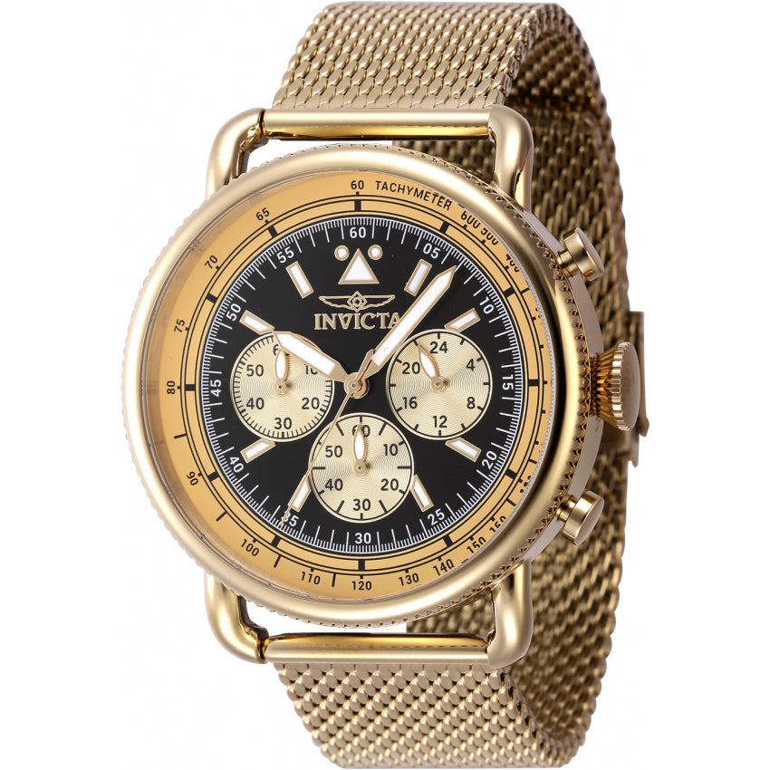 Reloj Invicta Speedway Zager de hombre correa mesh 44 mm - Dorado - 47361