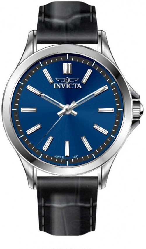 Reloj Invicta Hombre Correa Cuero Negro Azul - Reloj original en Guatemala