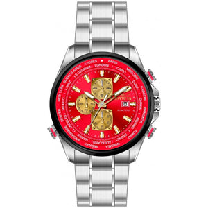 Reloj Invicta Aviator de hombre banda de metal 50 mm - Rojo - 50502