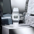 GM-S5600SK Reloj G-Shock Metal Unisex Acero Resina Blanca - Vista trasera