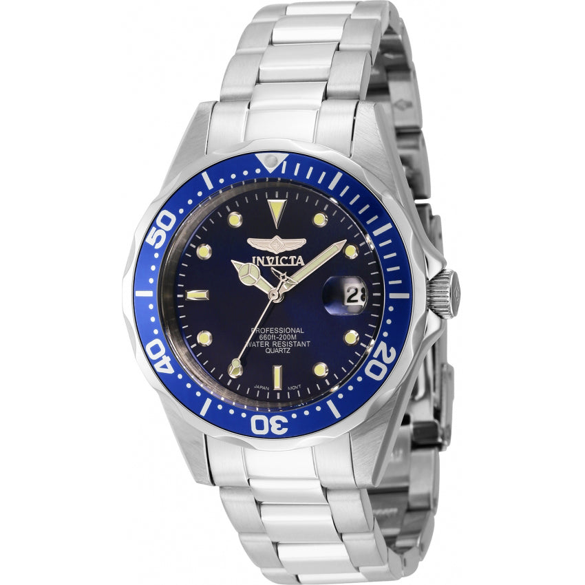 Reloj Invicta Pro Diver para caballero banda de metal 38 mm - Plateado - 9204 - Acero Inoxidable Plateado