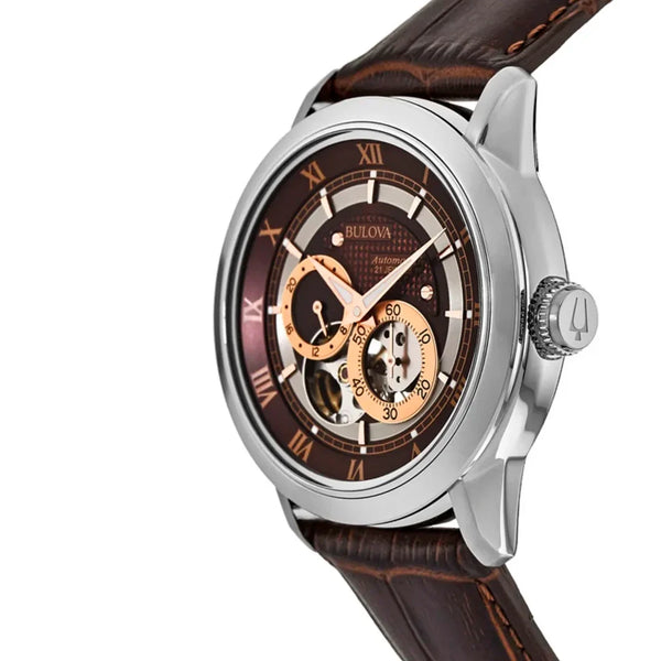 96A120 Reloj Bulova Sutton de hombre pulsera de piel marrón 41 mm