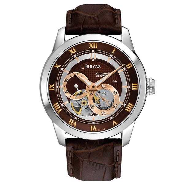 96A120 Reloj Bulova Sutton de hombre pulsera de piel marrón 41 mm