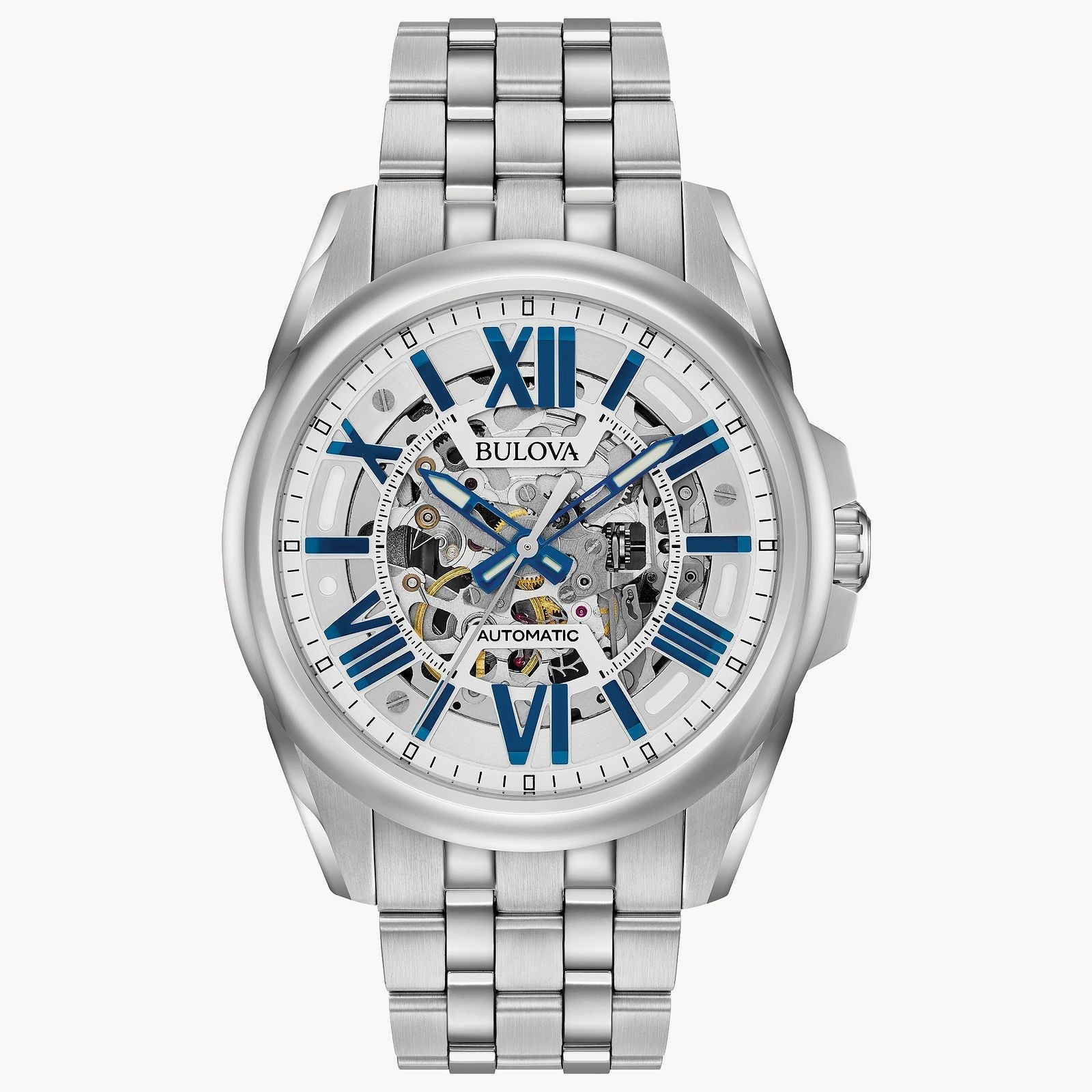 Reloj Bulova Sutton Hombre Acero Esqueleto Azul - Reloj original en Guatemala