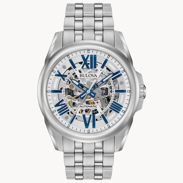 Reloj Bulova Sutton Hombre Acero Esqueleto Azul - Reloj original en Guatemala