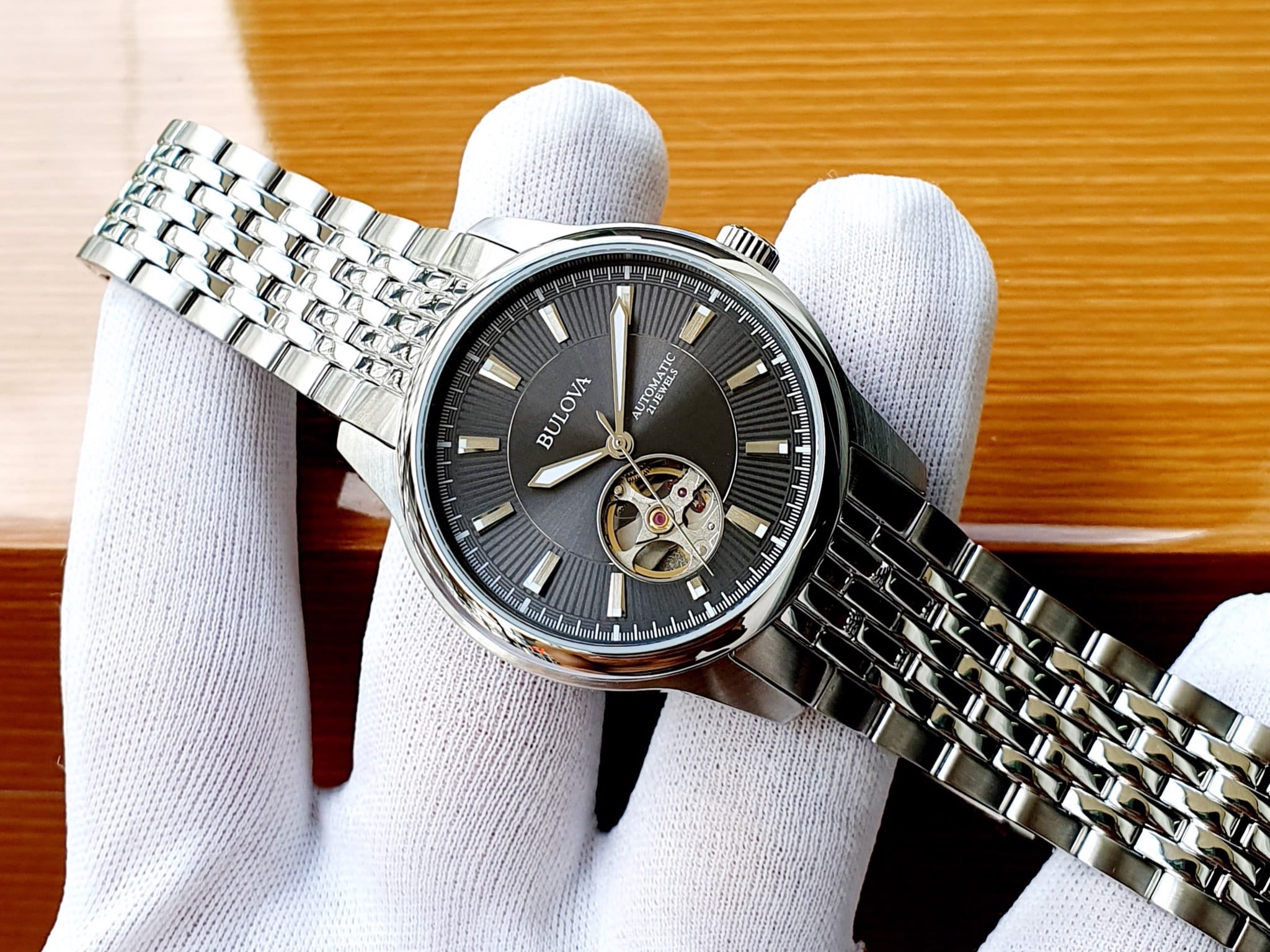 Reloj Bulova Classic Skeleton de hombre pulsera de acero inoxidable - Vista 5