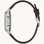 96A245 Bulova A-15 Pilot de hombre pulsera de cuero - Cuero Marrón