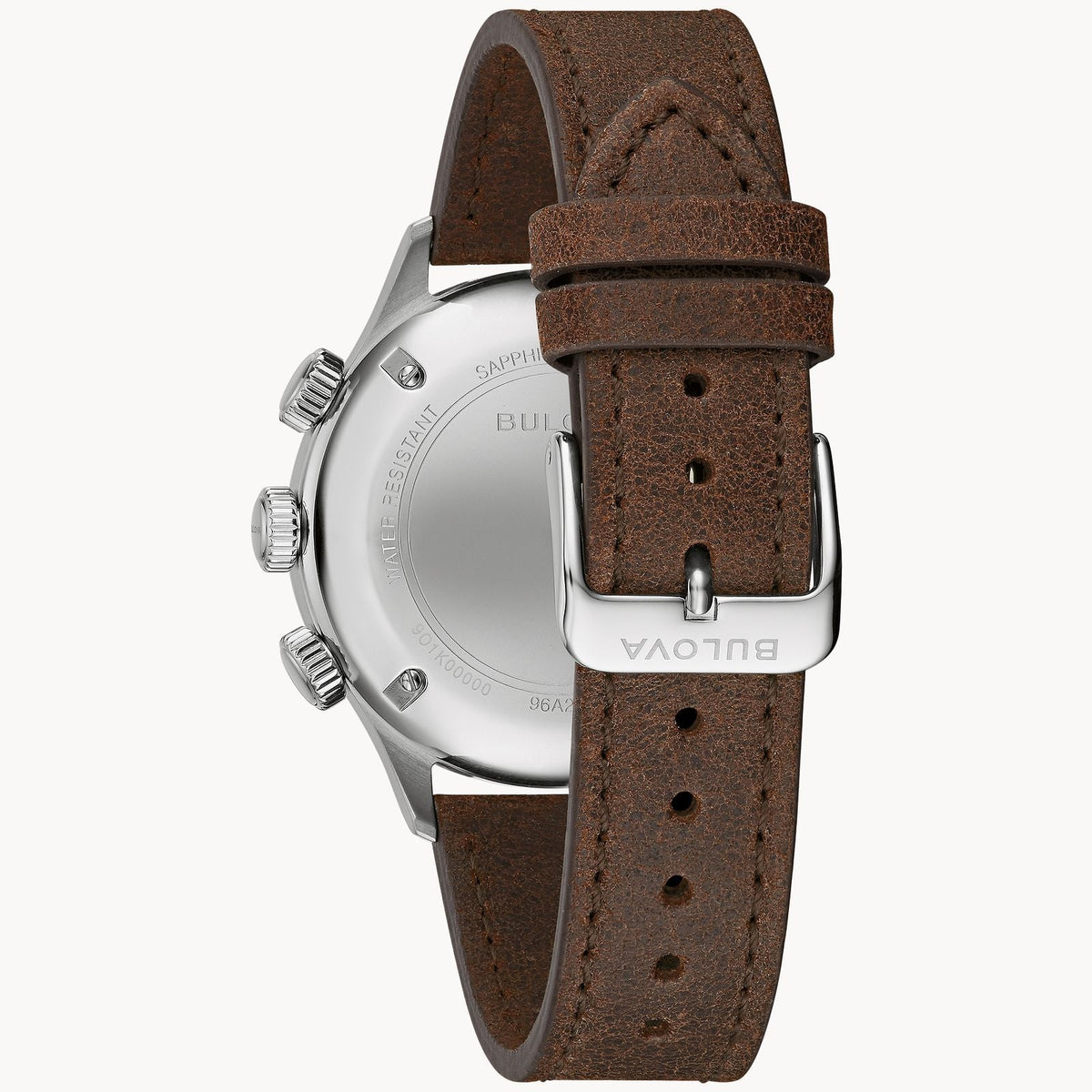 96A245 Bulova A-15 Pilot de hombre pulsera de cuero - Cuero Marrón