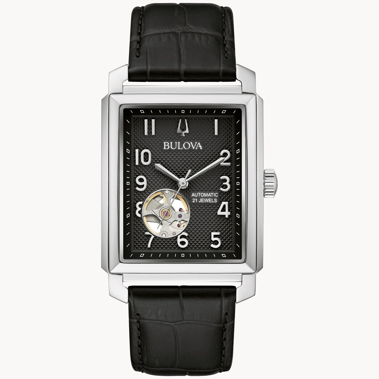 Reloj Bulova Sutton Automático Hombre Cuero Negro - Reloj original en Guatemala