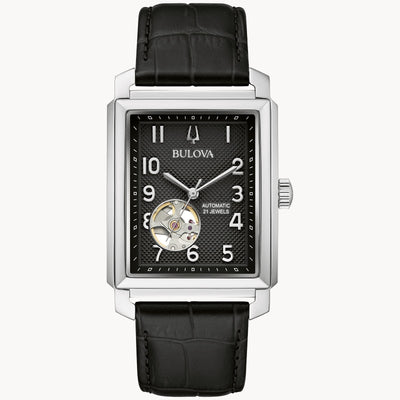 96A269 Reloj Bulova Sutton de hombre banda de cuero negro 33 mm