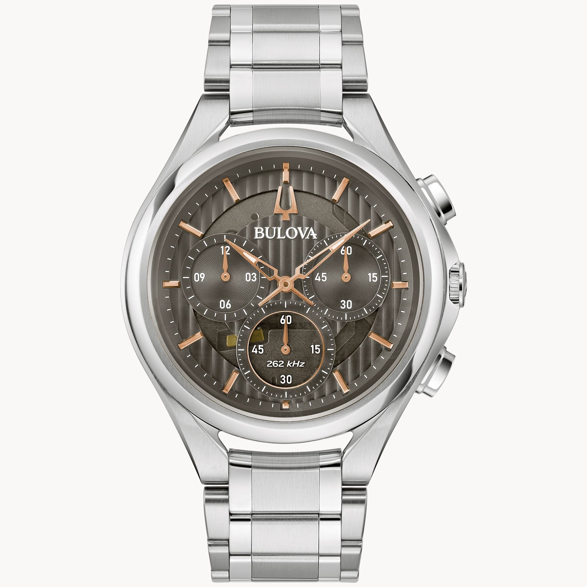 96A298 Reloj Bulova Curv de hombre banda de acero inoxidable 44mm