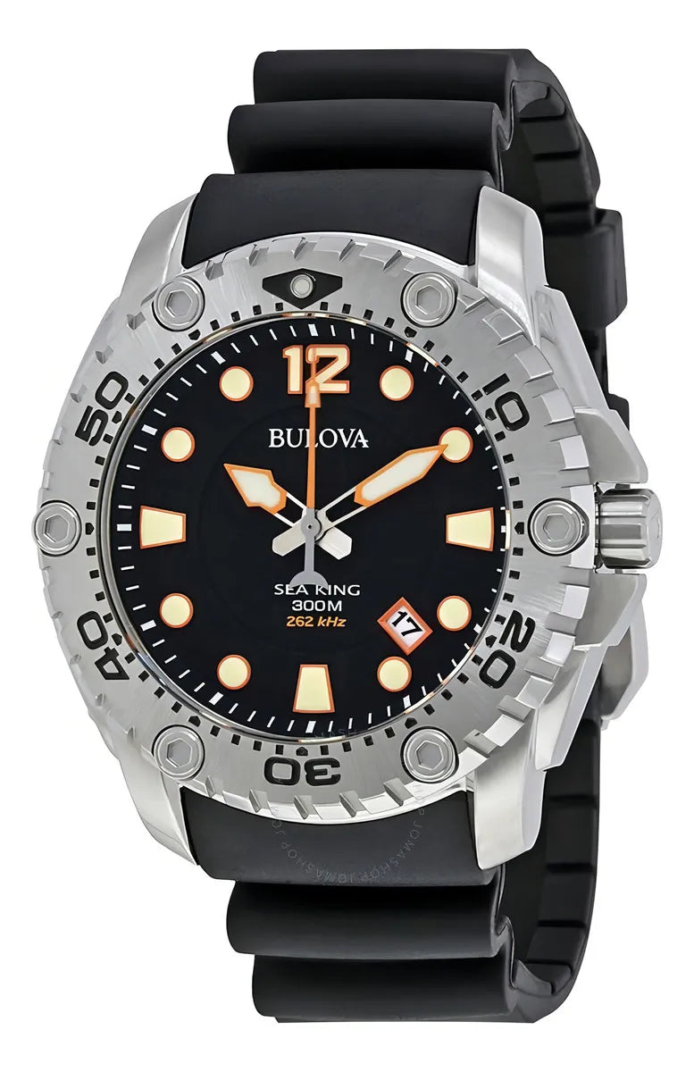 Reloj Bulova Sea King de hombre pulsera de caucho 48 mm - Vista trasera