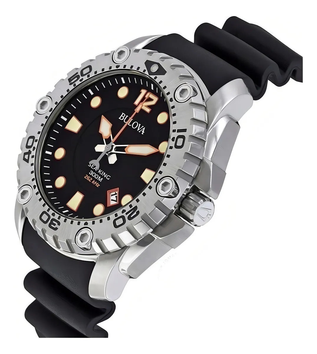 Reloj Bulova Sea King de hombre pulsera de caucho 48 mm - Vista lateral