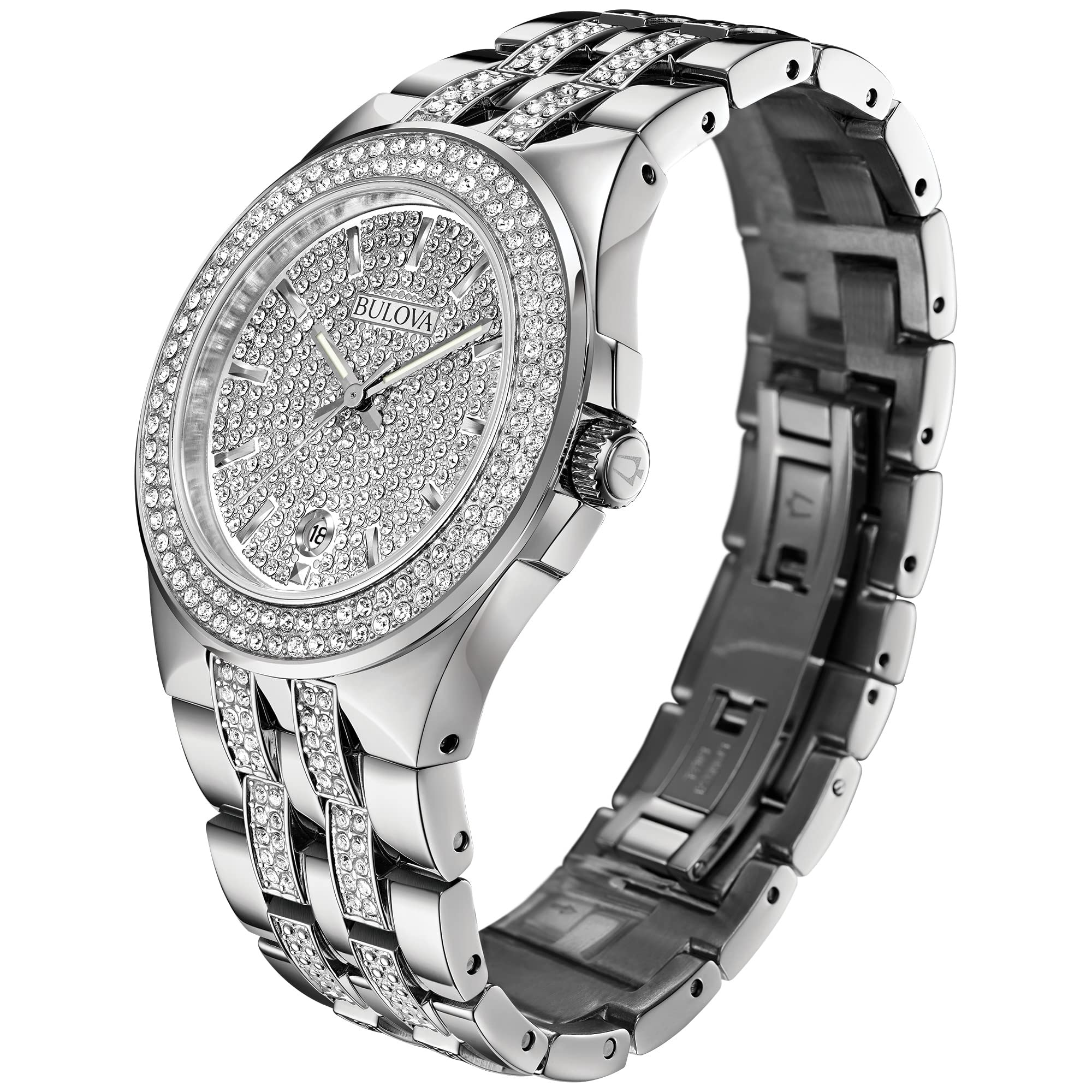Reloj Bulova Crystal Hombre Acero Plateado - Vista trasera