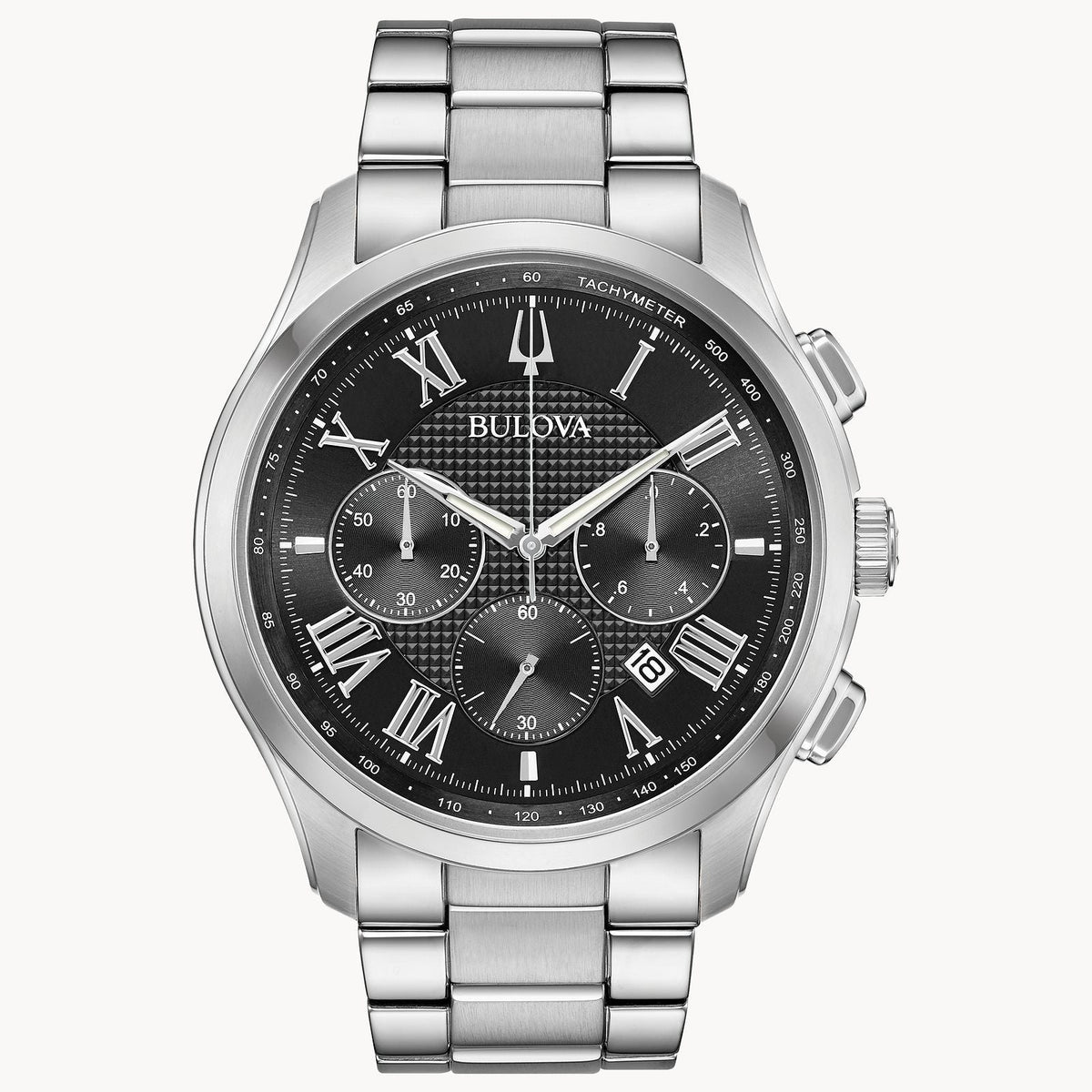 96B288 Bulova Wilton de caballero pulsera de metal - Acero Inoxidable Plateado