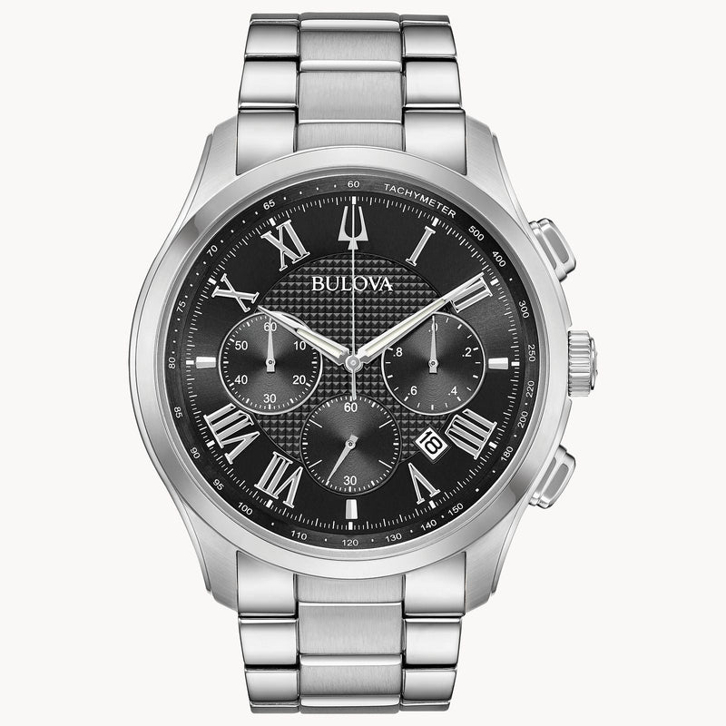 96B288 Reloj Bulova Wilton de caballero pulsera de metal plateado