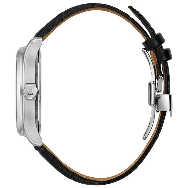 96B390 Reloj Bulova Wilton de hombre correa de piel 41 mm - Cuero Negro