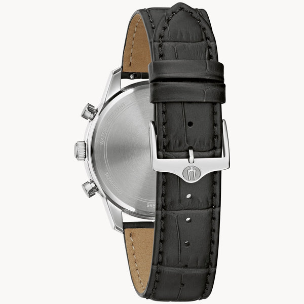 Reloj Bulova Sutton Hombre Correa de Cuero Negro - Vista lateral