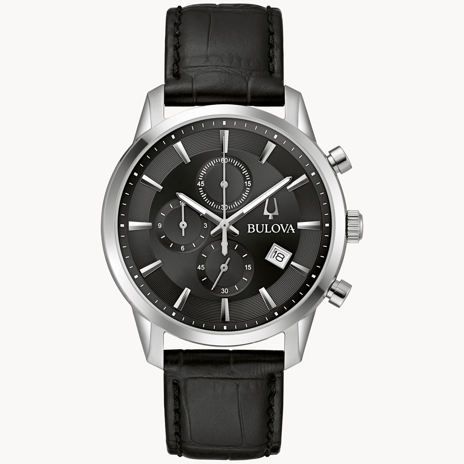 Reloj Bulova Sutton Hombre Correa de Cuero Negro - Reloj original en Guatemala