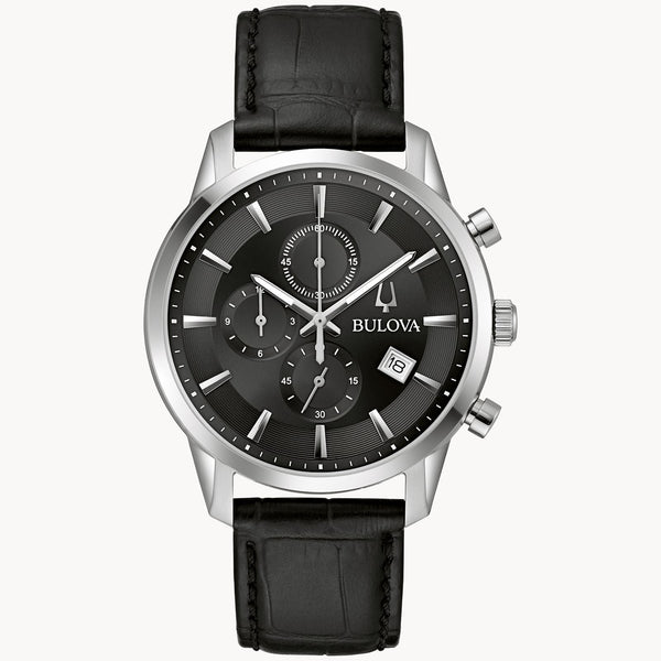 Reloj Bulova Sutton Hombre Correa de Cuero Negro - Reloj original en Guatemala