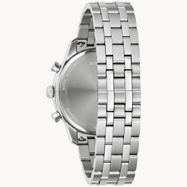 96B404 Bulova Sutton de caballero pulsera de metal plateado
