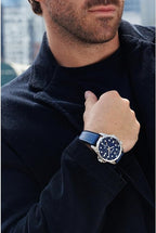 Reloj Bulova Marine Star Hombre Correa Piel Azul - Vista trasera