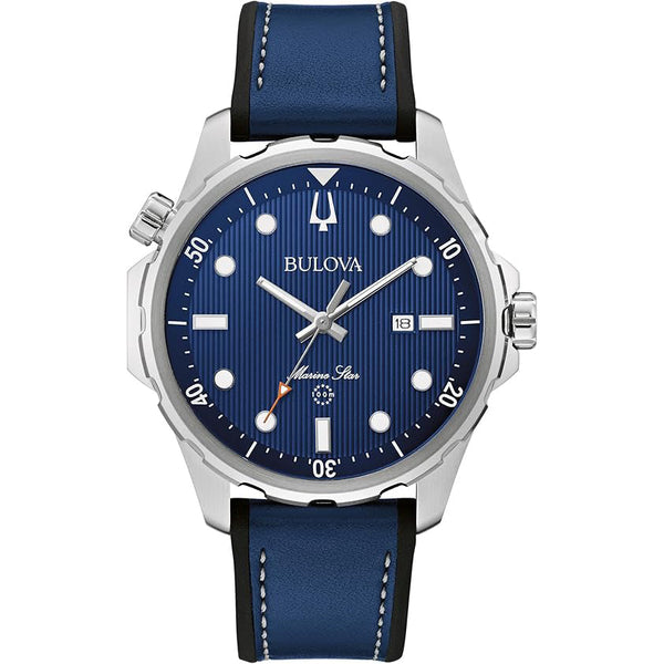 Reloj Bulova Marine Star Hombre Correa Piel Azul - Reloj original en Guatemala