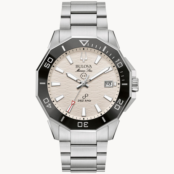 Reloj Bulova Marine Star Hombre Acero Esfera Crema - Vista lateral