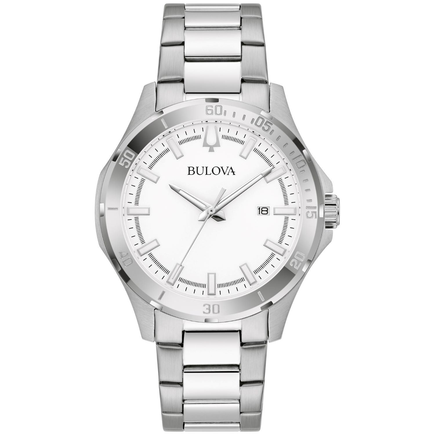 96B437 Reloj Bulova de caballero pulsera de metal - Acero Inoxidable Plateado