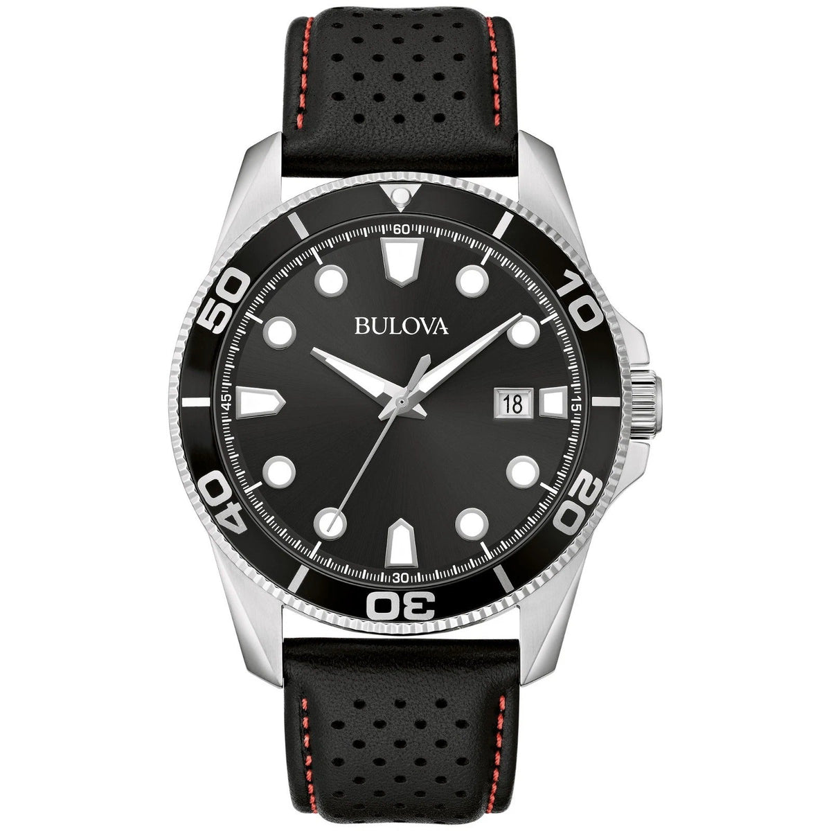 96B438 Reloj Bulova Sport Rugged de hombre correa de cuero - Cuero Negro