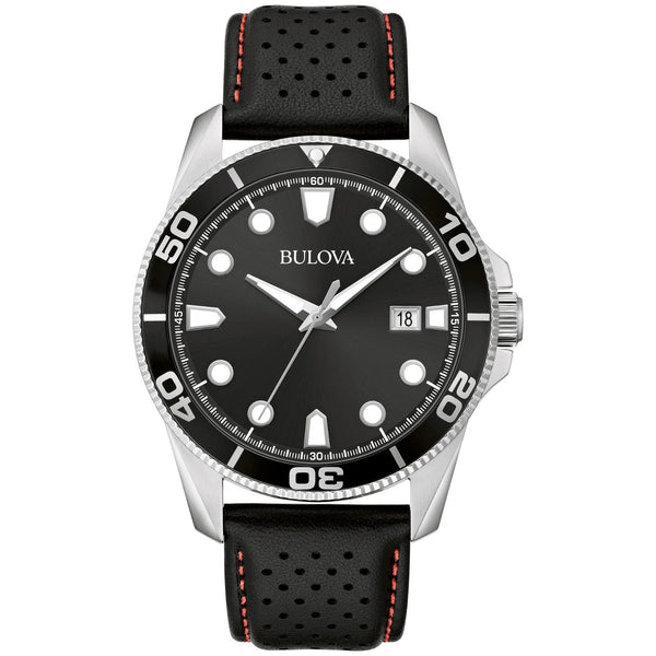 96B438 Reloj Bulova Sport Rugged de hombre correa de cuero - Cuero Negro