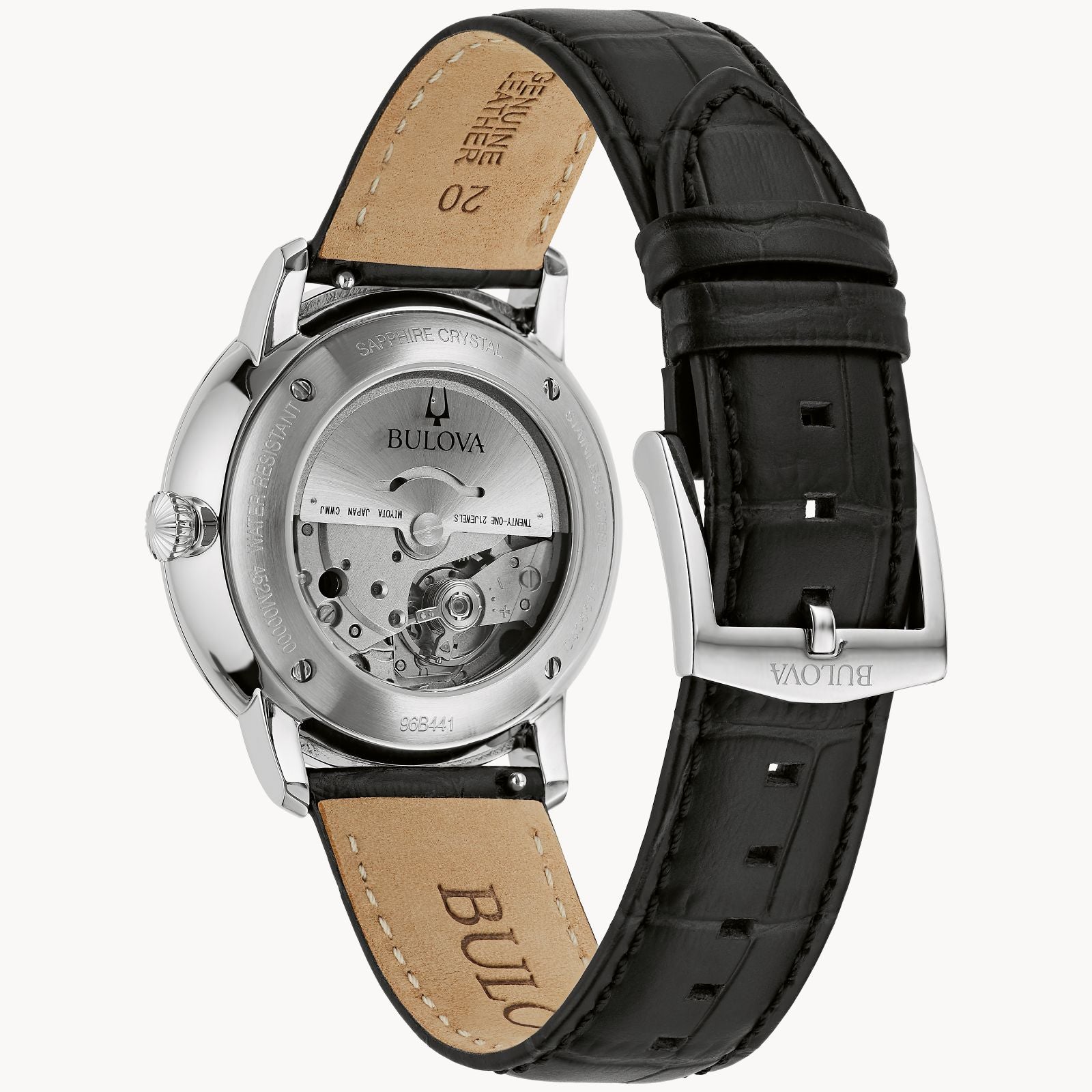 Reloj Bulova Hudson de caballero pulsera de cuero - Detalle de esfera