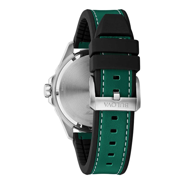 Reloj Bulova Marine Star Hombre Correa Cuero Verde - Vista lateral