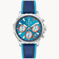 96B460 Reloj Bulova E1 Team Miami de hombre pulsera de cuero 43 mm - Cuero Azul