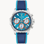 96B460 Reloj Bulova E1 Team Miami de hombre pulsera de cuero 43 mm - Cuero Azul
