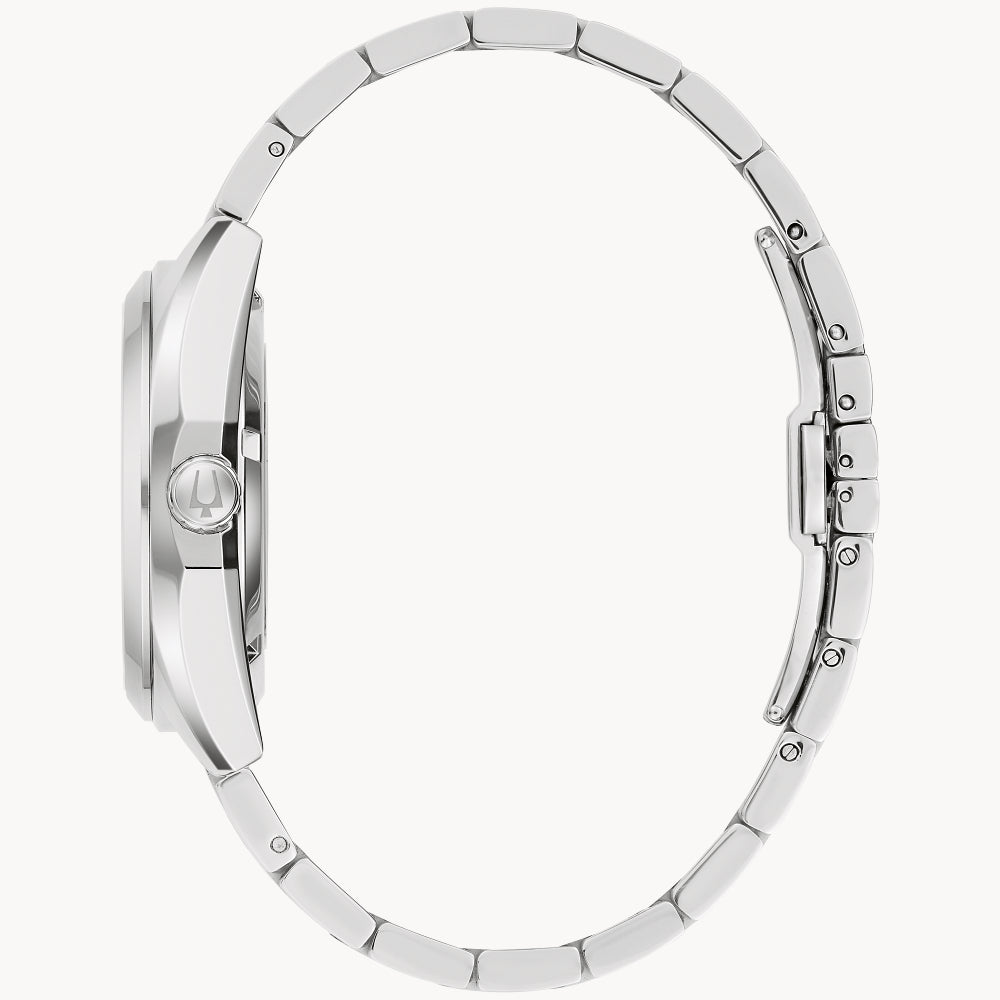 Bulova Surveyor 96B469 reloj de hombre correa de metal plateado
