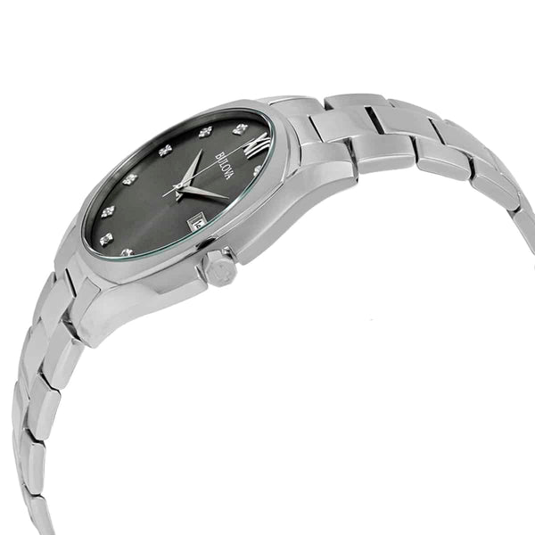 Reloj Bulova Diamond Hombre Acero Esfera Gris - Vista lateral