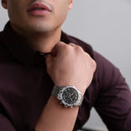 Reloj Bulova Diamond Hombre Acero Esfera Negra - Detalle de esfera