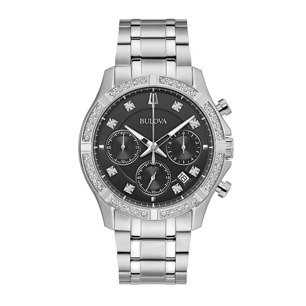 Reloj Bulova Diamond Hombre Acero Esfera Negra - Reloj original en Guatemala