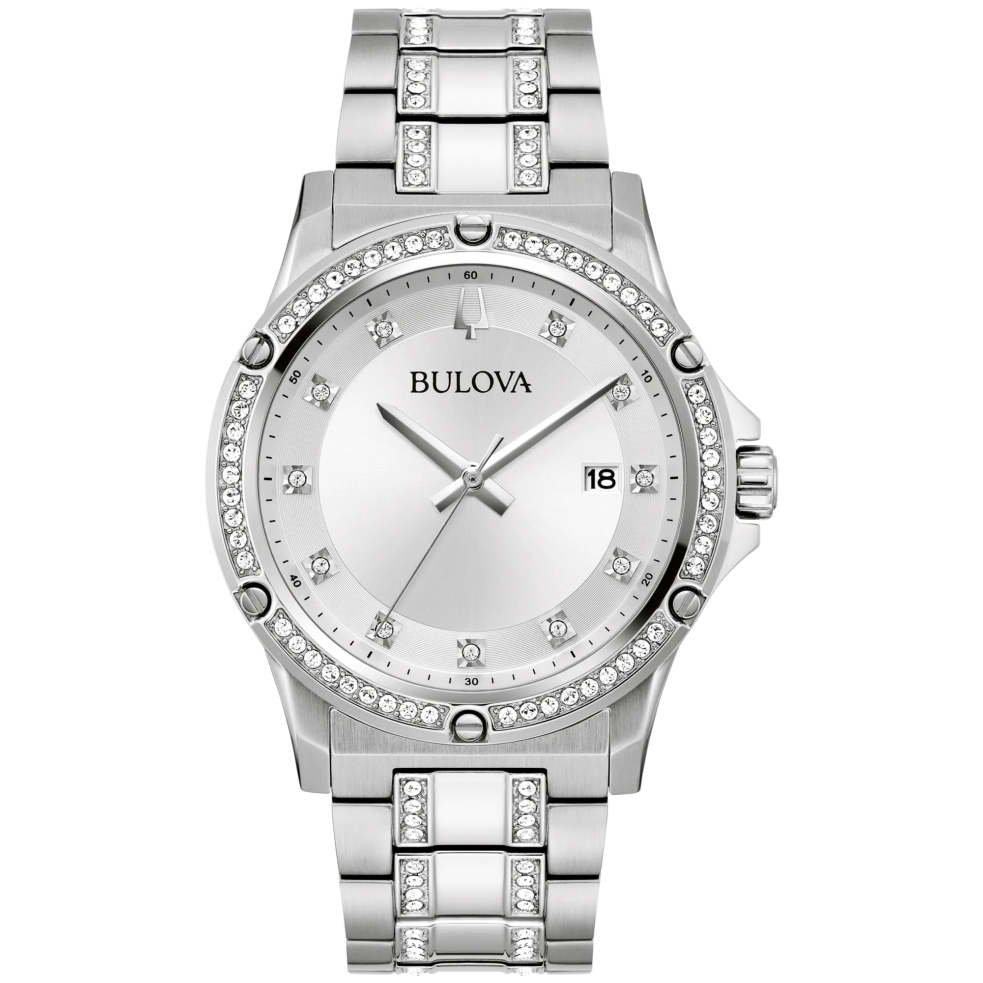 96K114 Reloj Bulova Crystal de hombre correa de metal