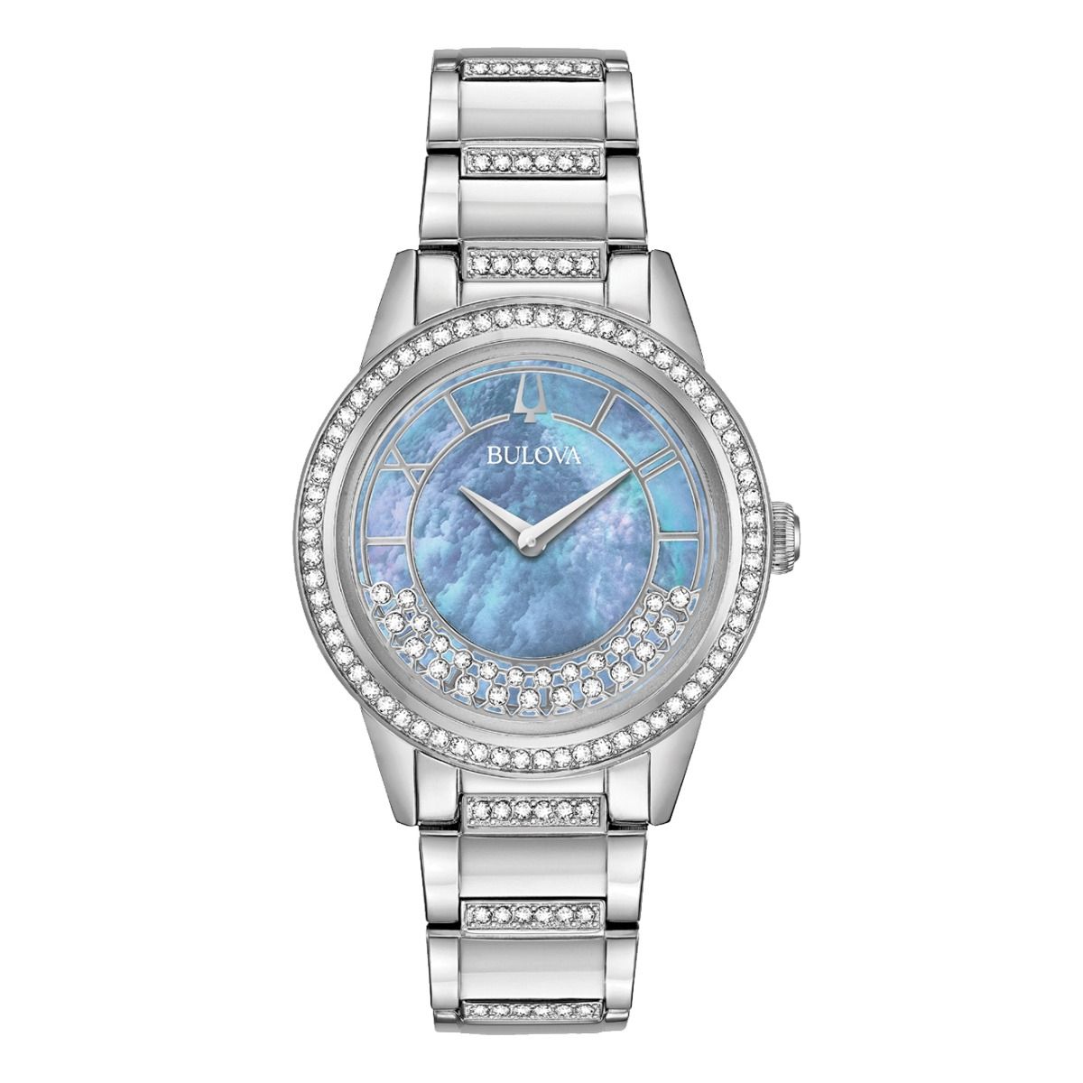 Reloj Bulova Crystal Mujer Correa de Acero Azul - Reloj original en Guatemala