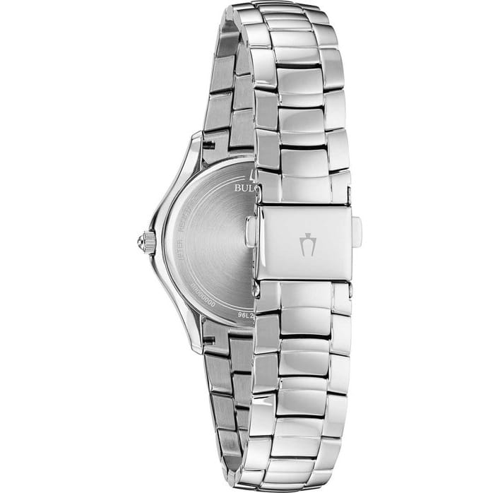 Reloj Bulova Classic Mujer Acero Plateado Esfera Nácar - Detalle de esfera