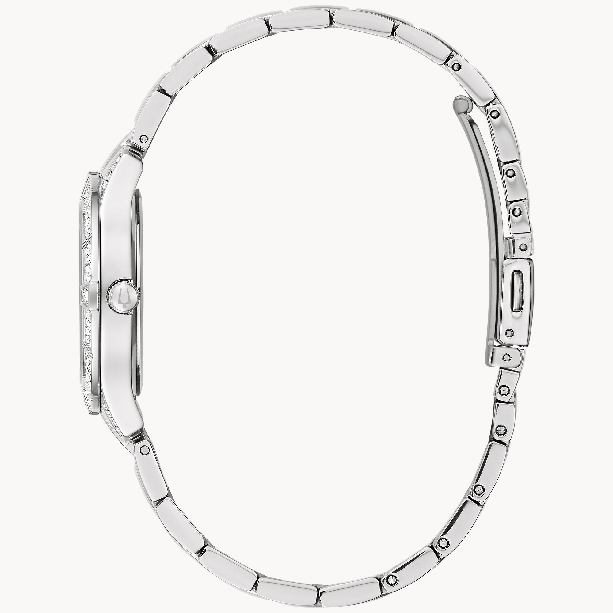 Reloj Bulova Phantom Crystal Mujer Acero Plateado - Detalle de esfera
