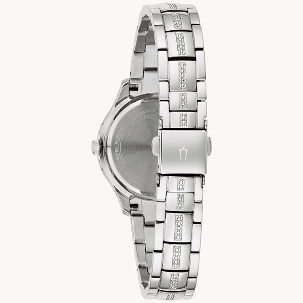 Reloj Bulova Phantom Crystal Mujer Acero Plateado - Vista lateral